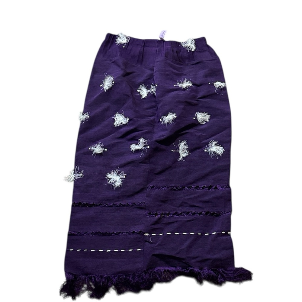 Purple Women's Skirt with Fringe Details